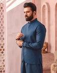2PC STITCHED-SILVER STAR NAVY IST-05
