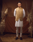 WAISTCOAT-TWEED LIGHT KHAKI IST-59