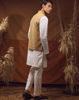 WAISTCOAT-TWEED LIGHT KHAKI IST-59