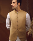 WAISTCOAT-TWEED LIGHT KHAKI IST-59