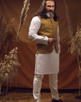 WAISTCOAT-WOOL BLEND BROWN IST-58