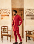 2PC STITCHED-RED SUIT IST-26