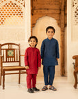 2PC STITCHED-BLUE KIDS SUIT IST-28